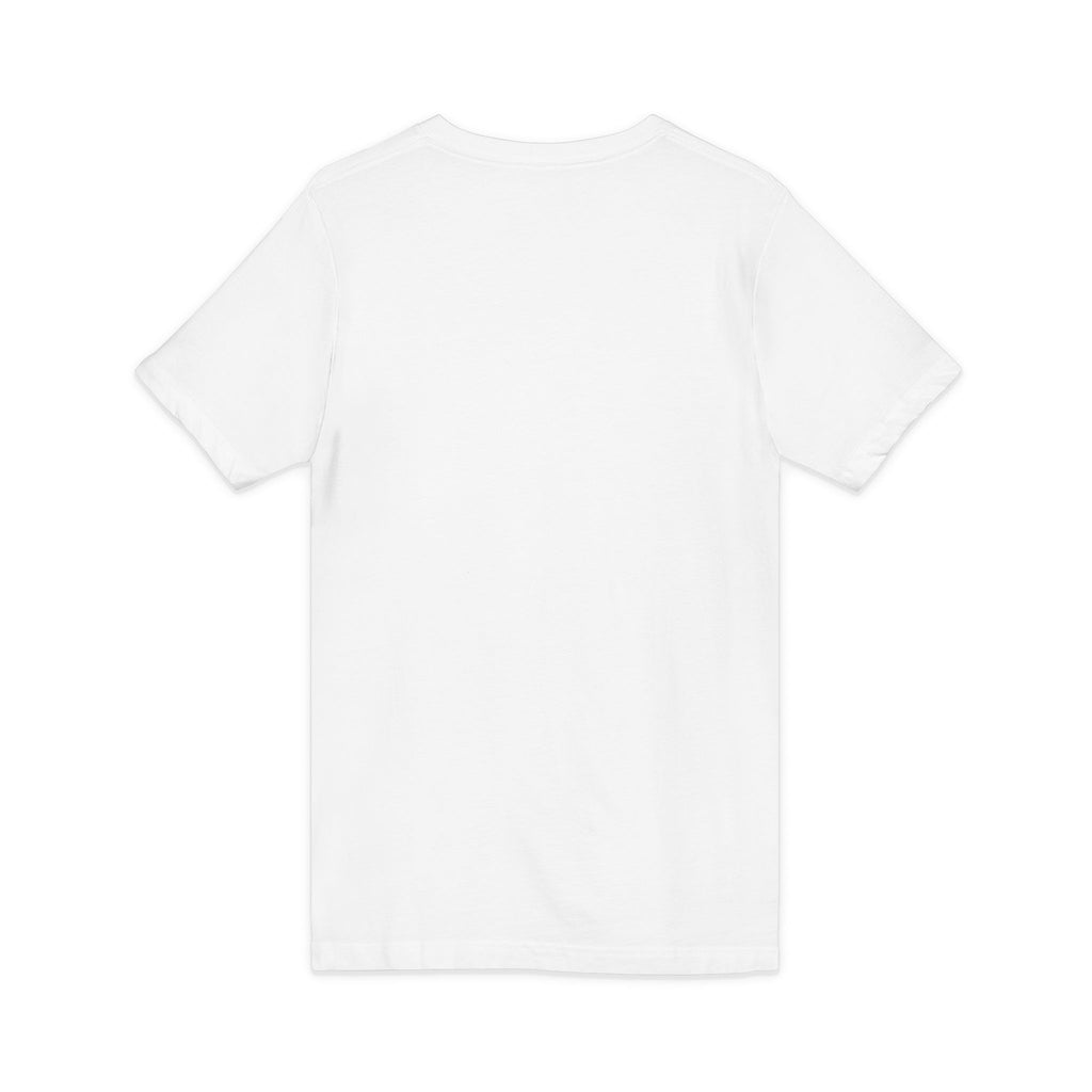 Trans Ally Pastel Heart V-Neck Tee — “I’m So Happy You’re Here”