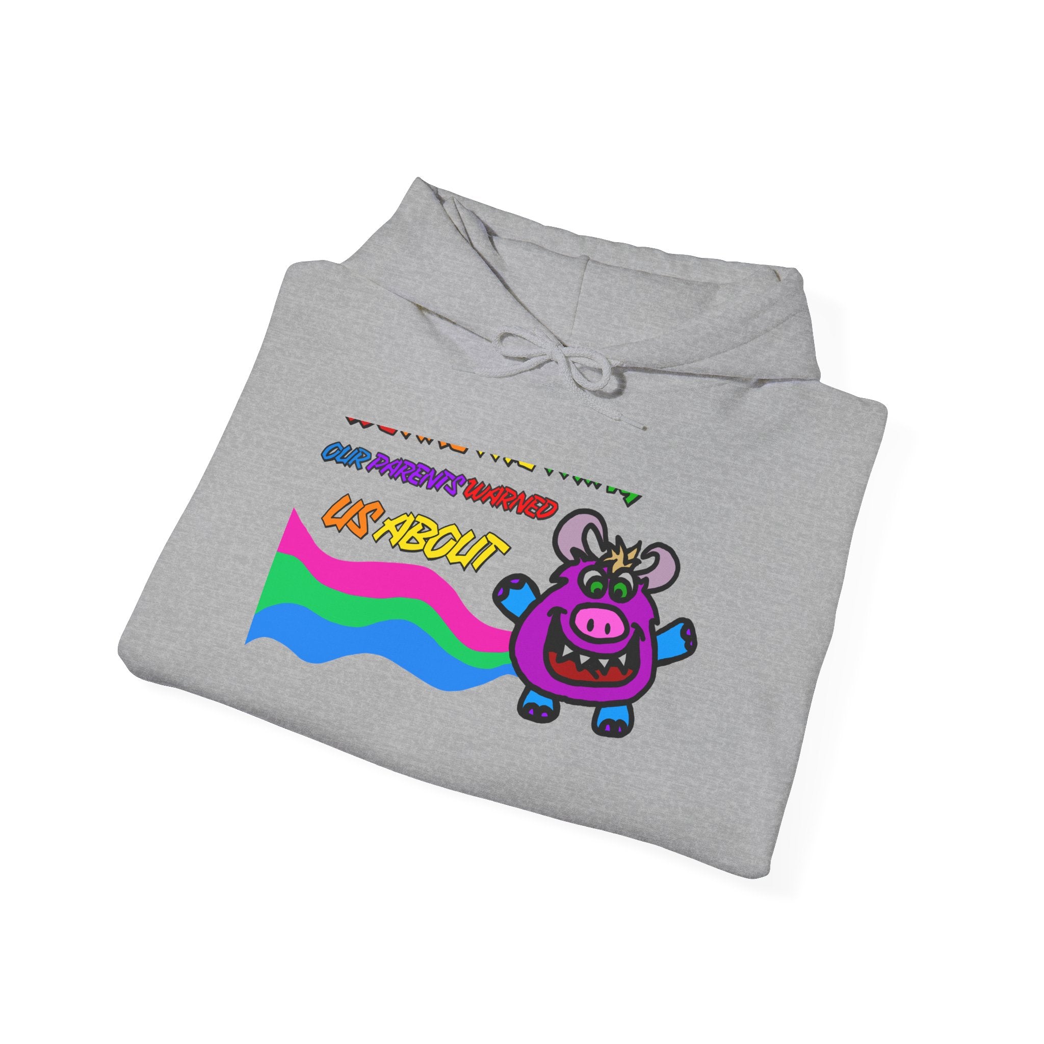 Cute Retro Rainbow Cow Hoodie – "Our Planet's Future" Graphic Sweatshirt