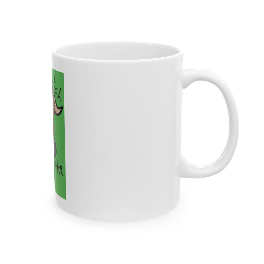 Moo! Bitch Get Out the Way Ceramic Mug — Funny Cow Highland Cattle Coffee Cup (11oz/15oz)