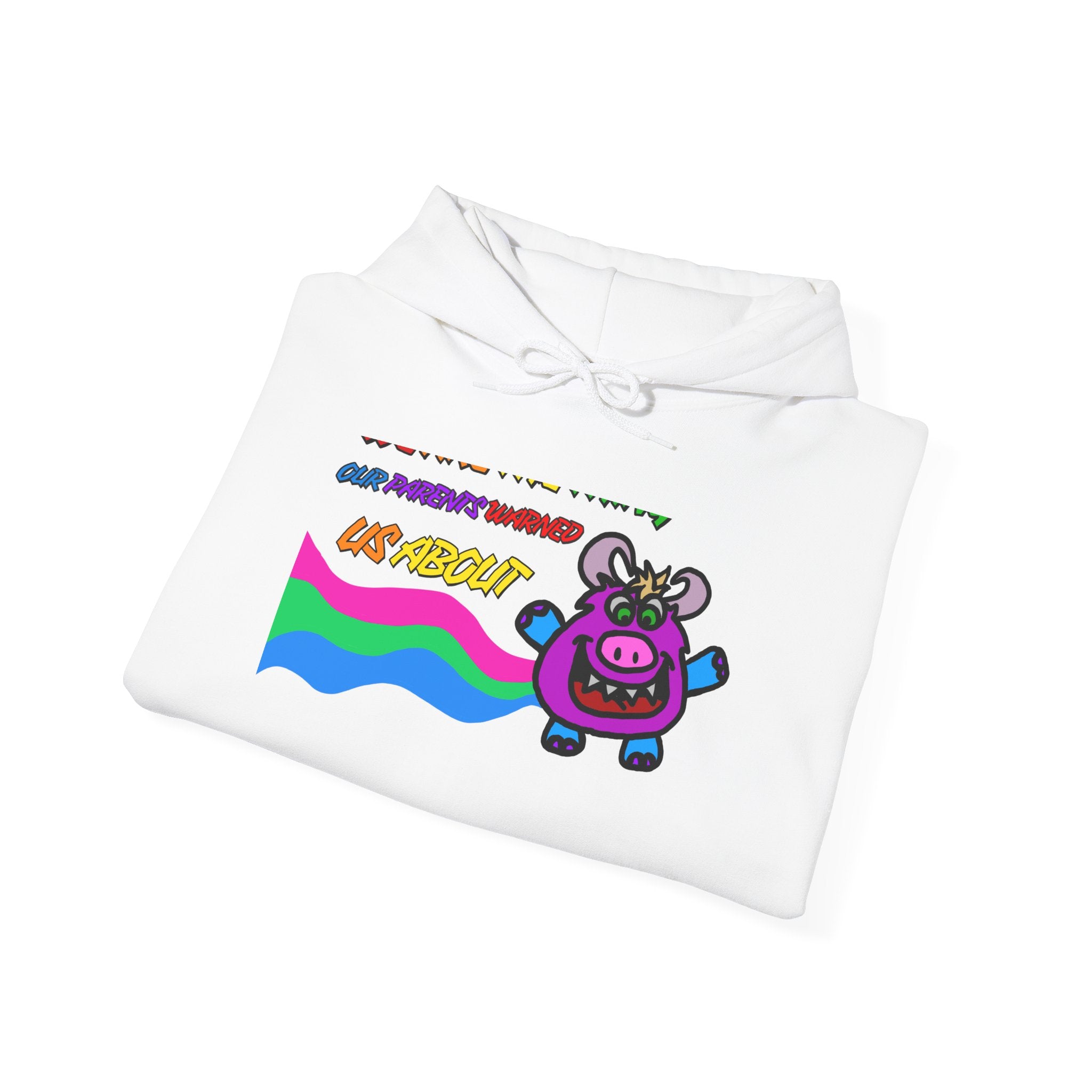 Cute Retro Rainbow Cow Hoodie – "Our Planet's Future" Graphic Sweatshirt