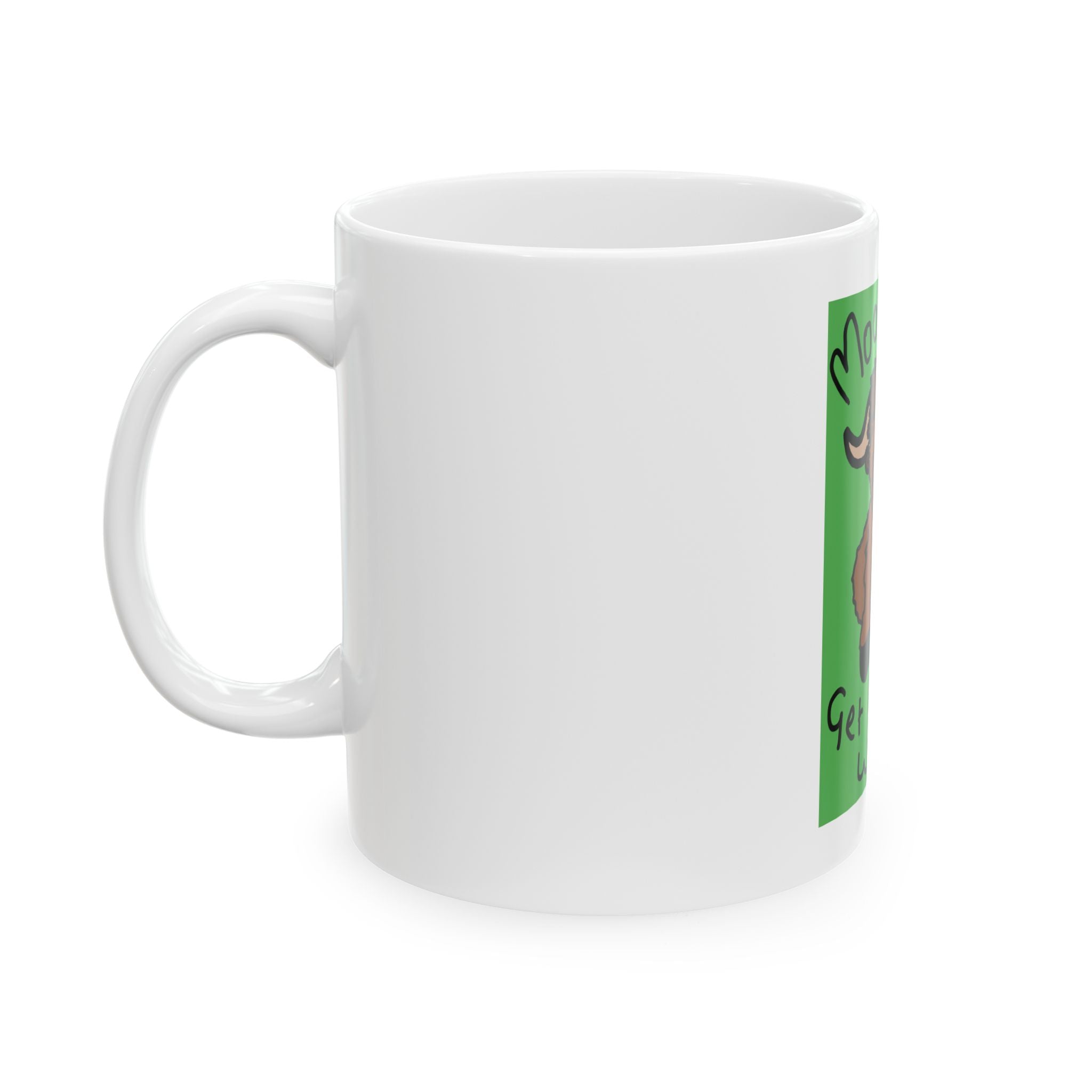 Moo! Bitch Get Out the Way Ceramic Mug — Funny Cow Highland Cattle Coffee Cup (11oz/15oz)