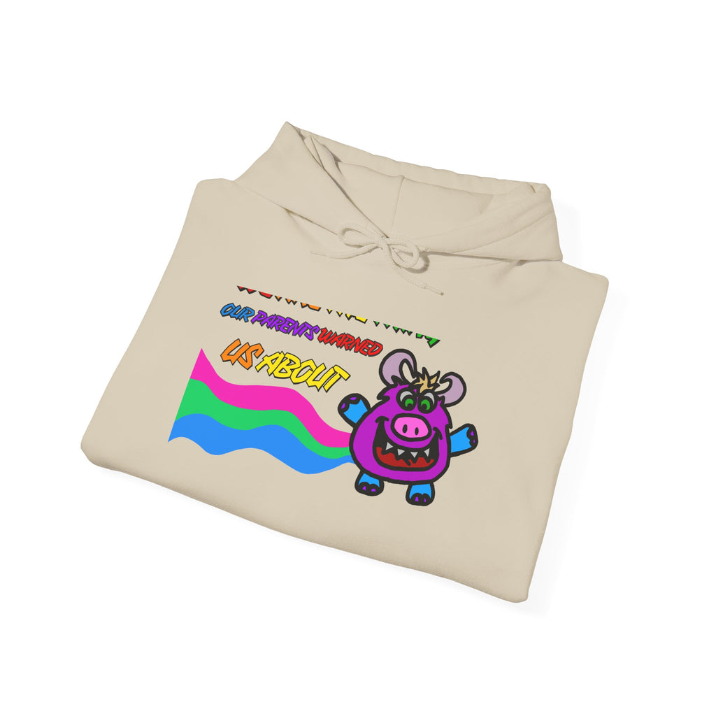 Cute Retro Rainbow Cow Hoodie – "Our Planet's Future" Graphic Sweatshirt