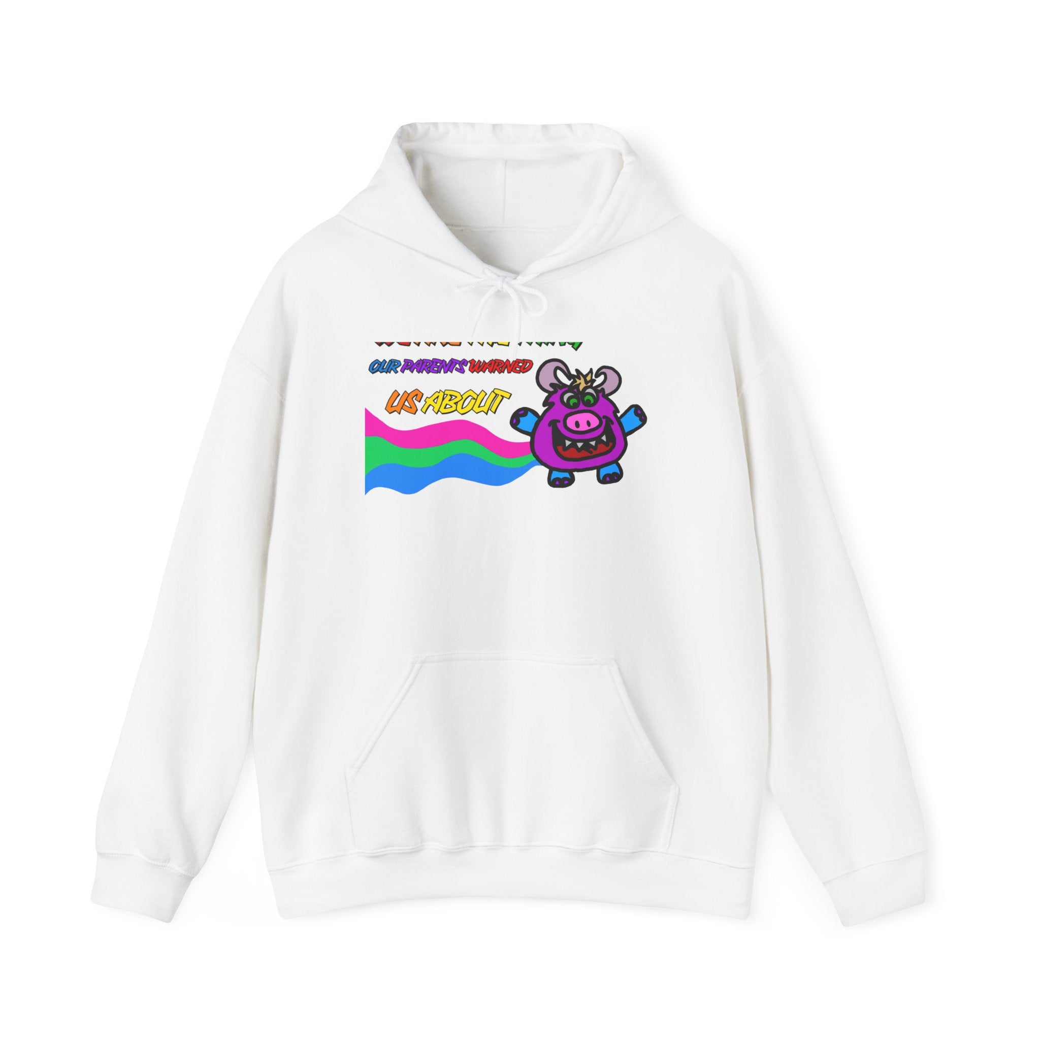 Cute Retro Rainbow Cow Hoodie – "Our Planet's Future" Graphic Sweatshirt